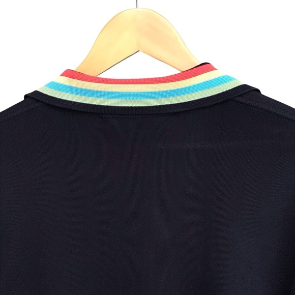 Misook Black Open Front Cardigan With Colorful Accents Size L - Picture 10 of 11